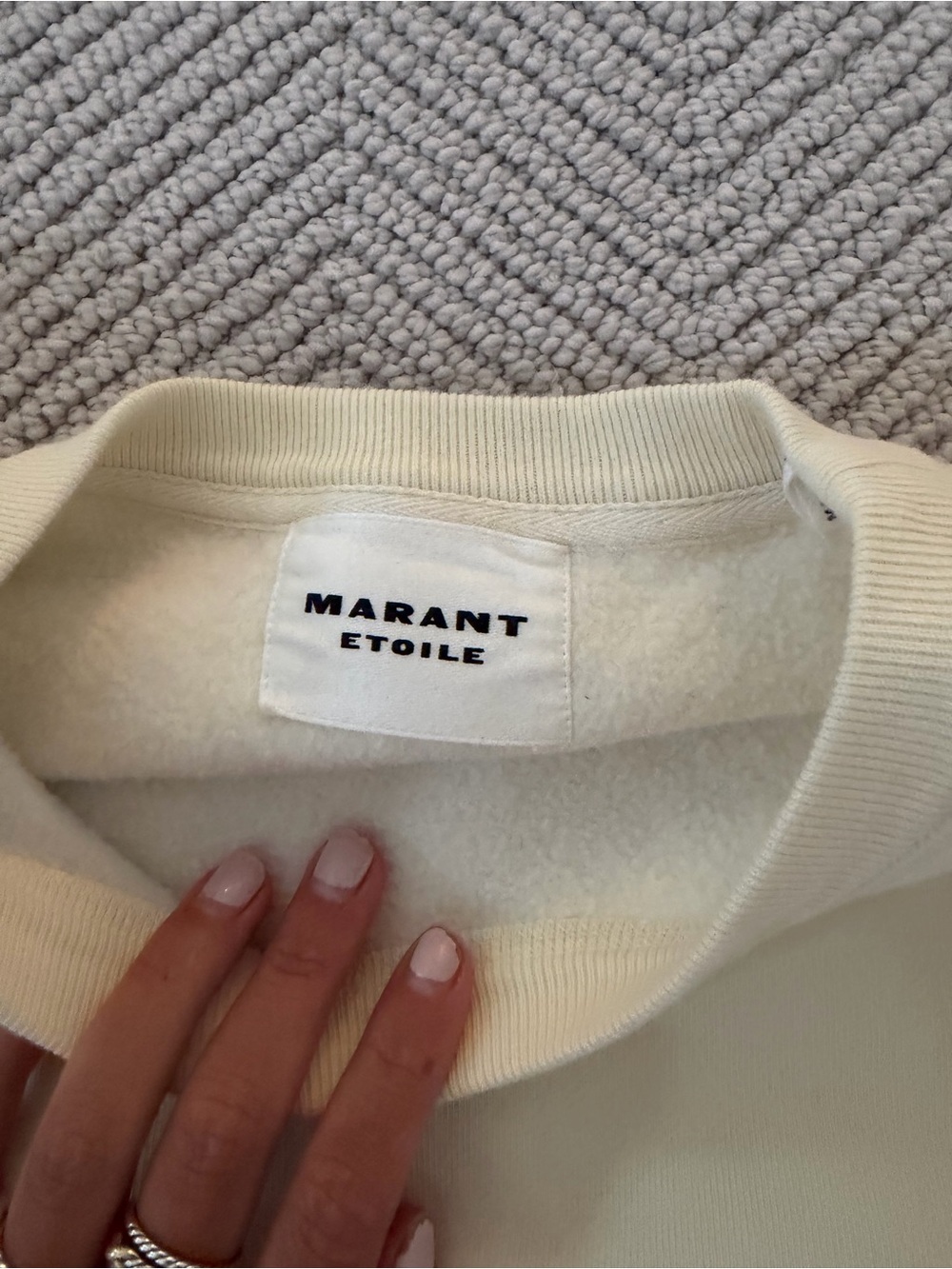 Isabel Marant Cream Sweatshirt with Pink Logo - Picture 3 of 3